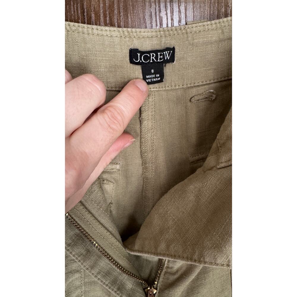 J. CREW Seaside Cargo Pant in Linen-TENCEL™ Lyocell Blend Size 8 Utility Casual - Picture 3 of 7